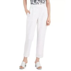 Alfani Linen Blend Tapered Leg Pants, Bright white, Sz. 10